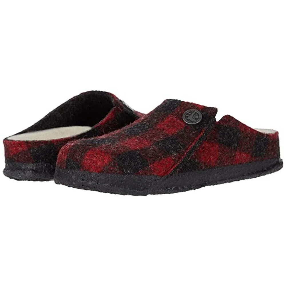 Birkenstock Zermatt Slipper Kids 11 Red Wool Low Top Round Toe Slip-On JOBB456